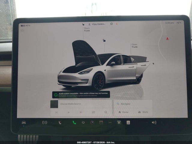 2023 Tesla Model 3 Performance Dual Motor All-wheel Drive მანქანა იყიდება აუქციონზე, vin: 5YJ3E1EC5PF503123, აუქციონის ნომერი: 45657287