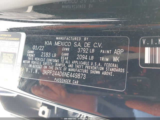 KIA Forte Lxs 2022 3KPF24AD6NE449873 Image 9