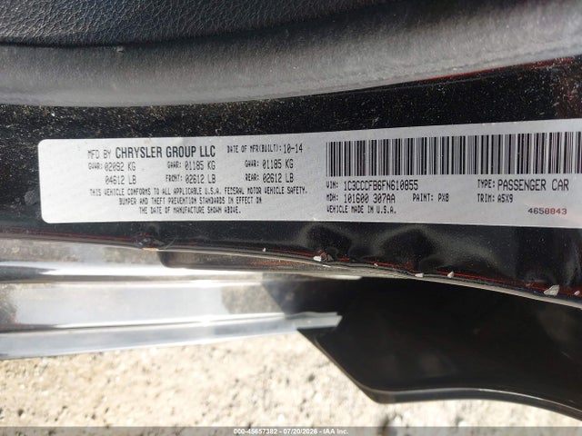 Продаж на аукціоні авто 2015 Chrysler 200 Lx, vin: 1C3CCCFB6FN610855, номер лоту: 45657382