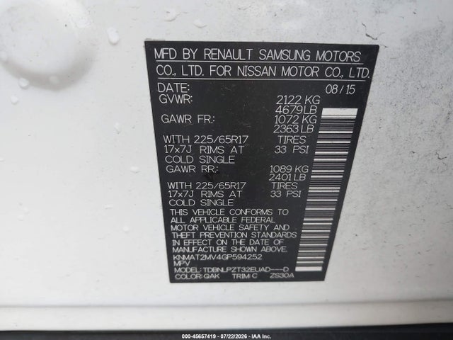 Nissan ROGUE S 2016 KNMAT2MV4GP594252 Image 9