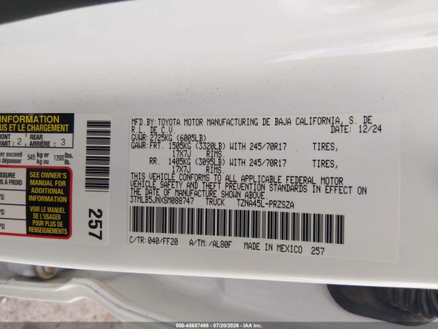 Toyota Tacoma Sr5 2025 3TMLB5JNXSM088747 Image 9