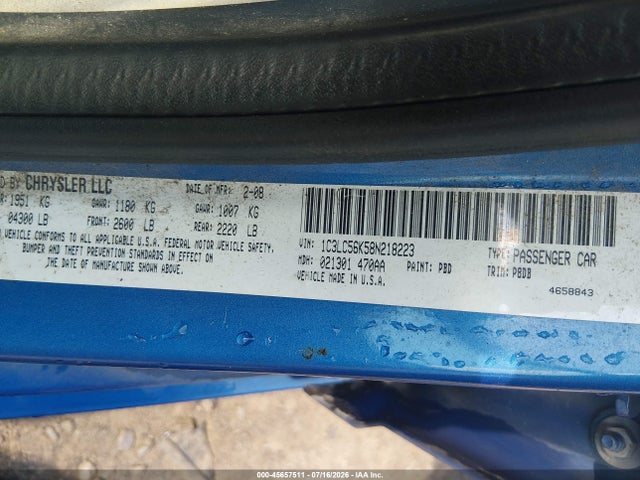 Aukcja sprzedaży 2008 Chrysler Sebring Touring, vin: 1C3LC56K58N218223, numer aukcji: 45657511