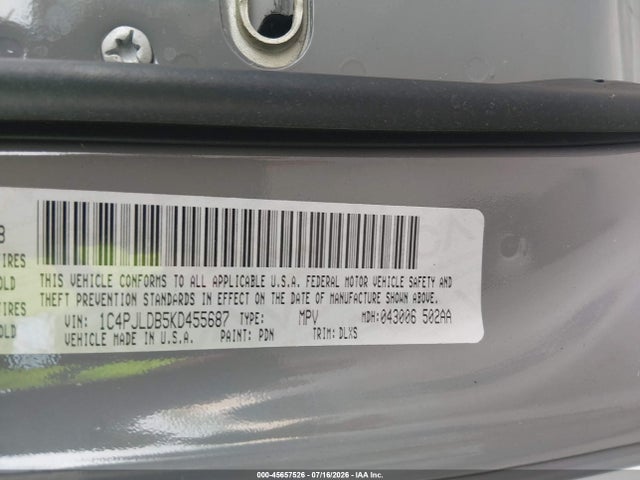 Продаж на аукціоні авто 2019 Jeep Cherokee Limited Fwd, vin: 1C4PJLDB5KD455687, номер лоту: 45657526