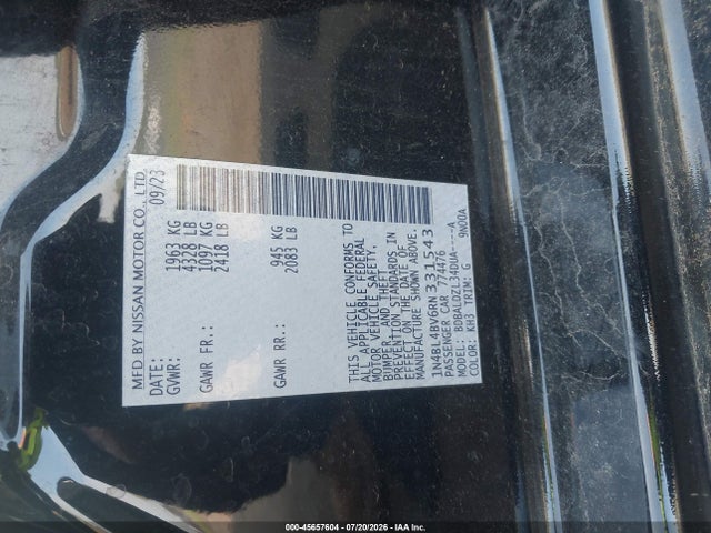 Продаж на аукціоні авто 2024 Nissan Altima S Fwd, vin: 1N4BL4BV6RN331543, номер лоту: 45657604