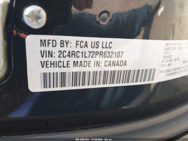Aukcja sprzedaży 2023 Chrysler Pacifica Hybrid Touring L, vin: 2C4RC1L72PR632107, numer aukcji: 45657621