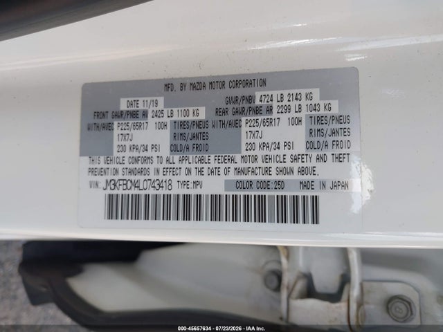 Mazda Cx-5 Touring 2020 JM3KFBCM4L0743418 Image 9