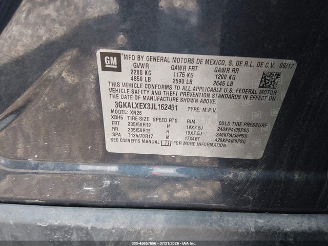 Продаж на аукціоні авто 2018 Gmc Terrain Denali, vin: 3GKALXEX3JL162451, номер лоту: 45657656
