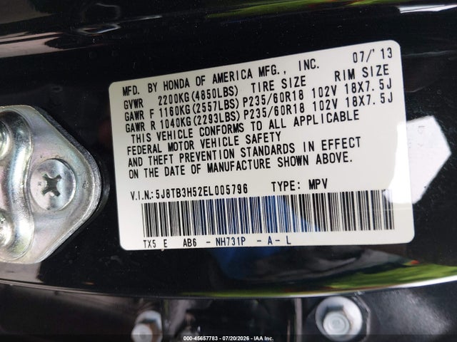 Продаж на аукціоні авто 2014 Acura Rdx, vin: 5J8TB3H52EL005796, номер лоту: 45657783