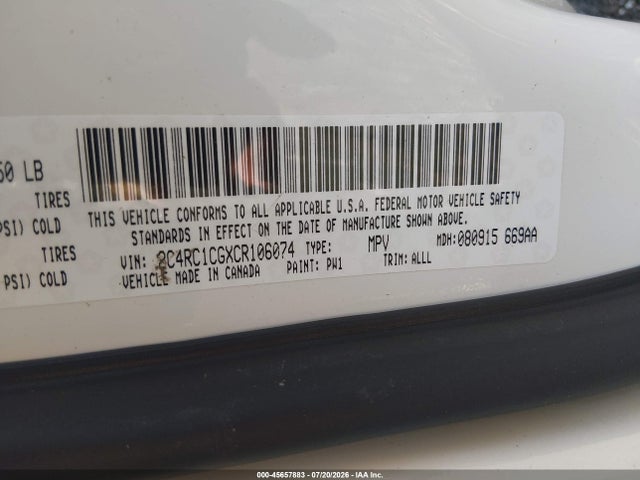 Aukcja sprzedaży 2012 Chrysler Town & Country Touring-l, vin: 2C4RC1CGXCR106074, numer aukcji: 45657883