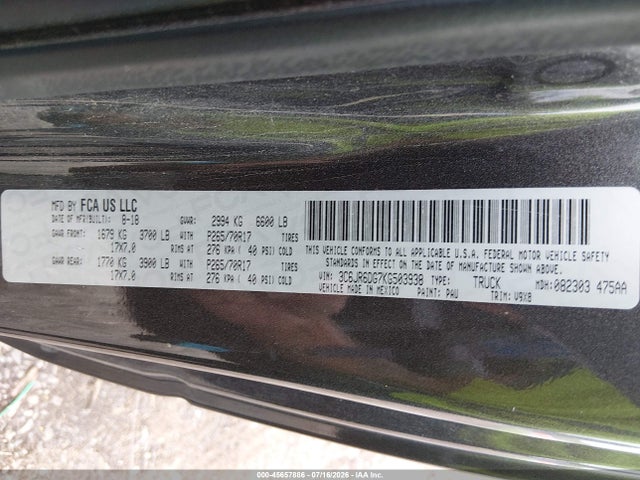 Aukcja sprzedaży 2019 Ram 1500 Classic Tradesman  4x2 8' Box, vin: 3C6JR6DG7KG503938, numer aukcji: 45657886