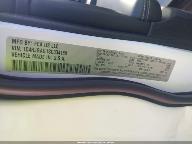 Aukcja sprzedaży 2025 Jeep Grand Cherokee Laredo X 4x2, vin: 1C4RJGAG1SC334158, numer aukcji: 45657934