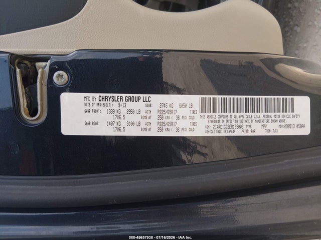 45657938 :رقم المزاد ، 2C4RC1GG9ER169003 vin ، 2014 Chrysler Town & Country Limited مزاد بيع