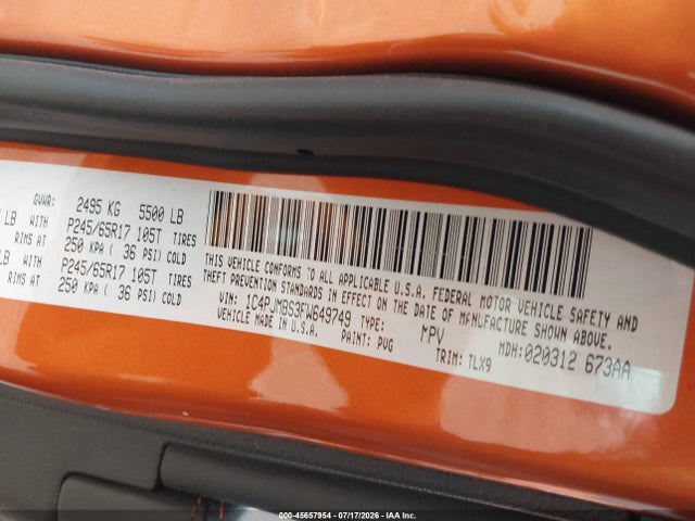 Jeep Cherokee 2015 1C4PJMBS3FW649749 Image 9