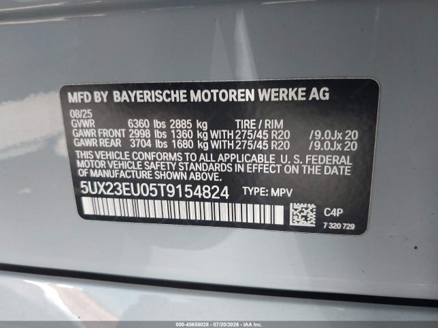 Продаж на аукціоні авто 2026 Bmw X5 Xdrive40i, vin: 5UX23EU05T9154824, номер лоту: 45658028