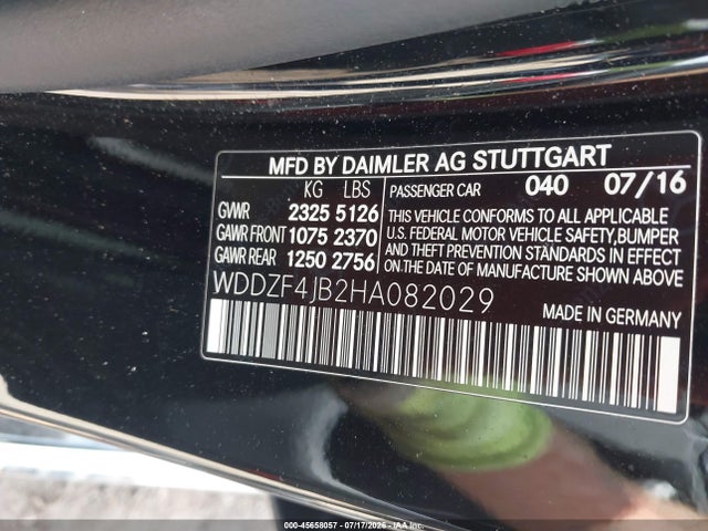 Продаж на аукціоні авто 2017 Mercedes-benz E 300, vin: WDDZF4JB2HA082029, номер лоту: 45658057