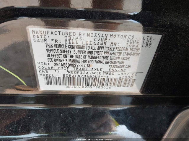 Nissan SENTRA SR 2025 3N1AB8DV8SY320018 Image 9