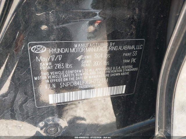 Продаж на аукціоні авто 2018 Hyundai Elantra Sel, vin: 5NPD84LFXJH232384, номер лоту: 45658153