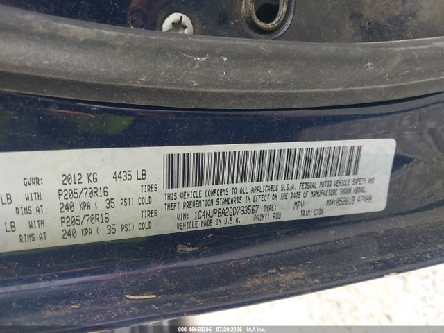 Aukcja sprzedaży 2016 Jeep Patriot Sport, vin: 1C4NJPBA2GD783567, numer aukcji: 45658395