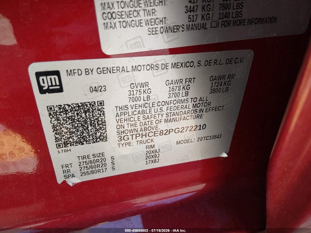 GMC Sierra 1500 2wd Short Box Elevation 2023 3GTPHCE82PG272210 Image 9