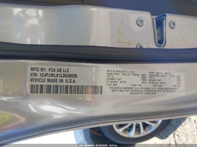 Продажа на аукционе авто 2020 Jeep Cherokee Latitude Lux 4x4, vin: 1C4PJMLX1LD636595, номер лота: 45658595