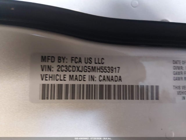 45658663 :رقم المزاد ، 2C3CDXJG5MH553917 vin ، 2021 Dodge Charger Sxt Awd مزاد بيع