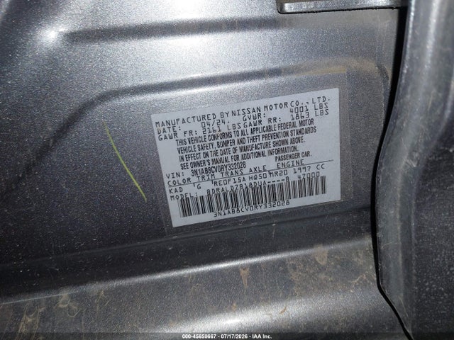 3N1AB8CV0RY332028 Nissan Sentra Sv Xtronic Cvt