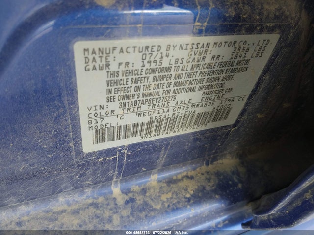Nissan SENTRA SR 2014 3N1AB7AP6EY276279 Image 9