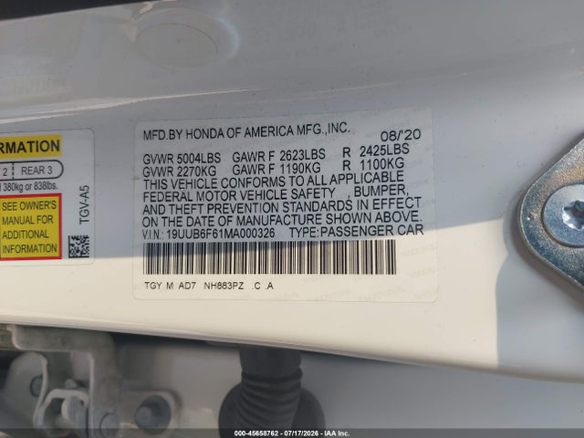 Acura Tlx Advance Package 2021 19UUB6F61MA000326 Image 9