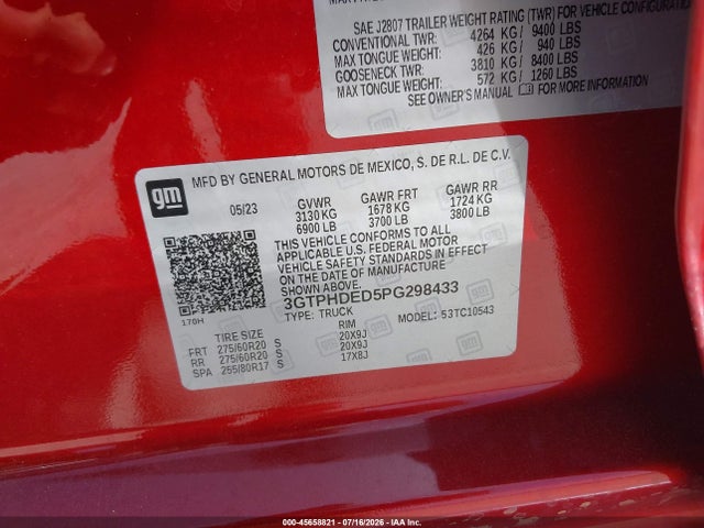 GMC Sierra C1500 Slt 2023 3GTPHDED5PG298433 Image 9