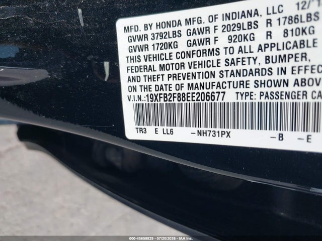 Honda CIVIC EX 2014 19XFB2F88EE206677 Image 9