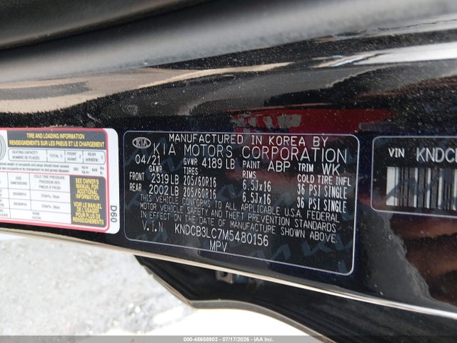 Продажа на аукционе авто 2021 Kia Niro Lxs, vin: KNDCB3LC7M5480156, номер лота: 45658903