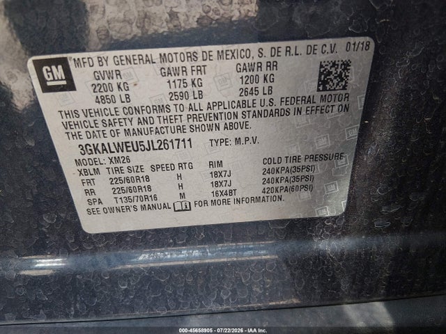 Продаж на аукціоні авто 2018 Gmc Terrain Slt Diesel, vin: 3GKALWEU5JL261711, номер лоту: 45658905