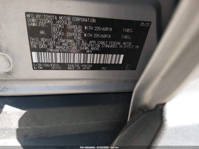 JTMD6RFV7PD100607 Toyota Rav4 Hybrid Limited