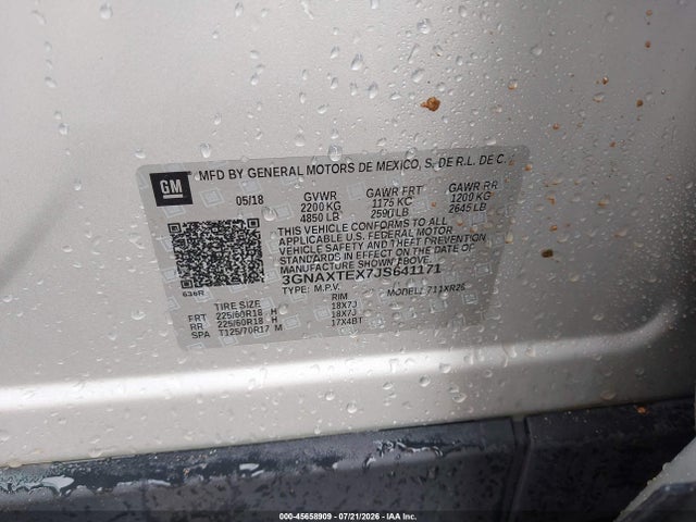 Chevrolet EQUINOX LT 2018 3GNAXTEX7JS641171 Image 9