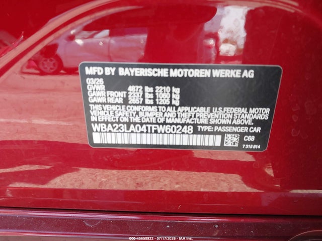 BMW 330i Xdrive 2026 WBA23LA04TFW60248 Image 9