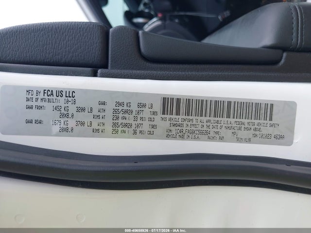 Продаж на аукціоні авто 2019 Jeep Grand Cherokee Altitude 4x4, vin: 1C4RJFAG6KC566264, номер лоту: 45658926