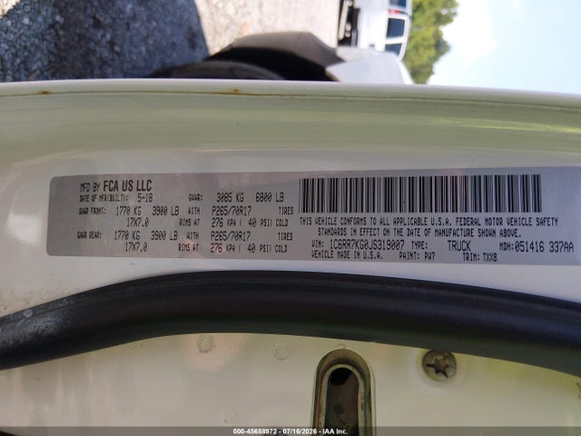 Aukcja sprzedaży 2018 Ram 1500 Tradesman  4x4 5'7 Box, vin: 1C6RR7KG0JS319007, numer aukcji: 45658972
