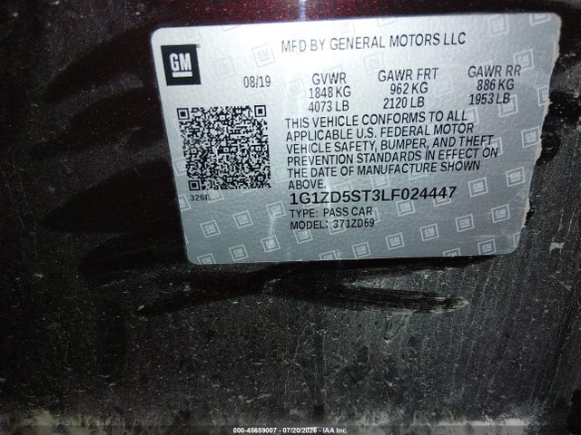 1G1ZD5ST3LF024447 Chevrolet Malibu Fwd Lt