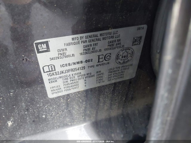 Продажа на аукционе авто 2015 Gmc Yukon Xl 1500 Denali, vin: 1GKS2JKJ3FR254129, номер лота: 45659085