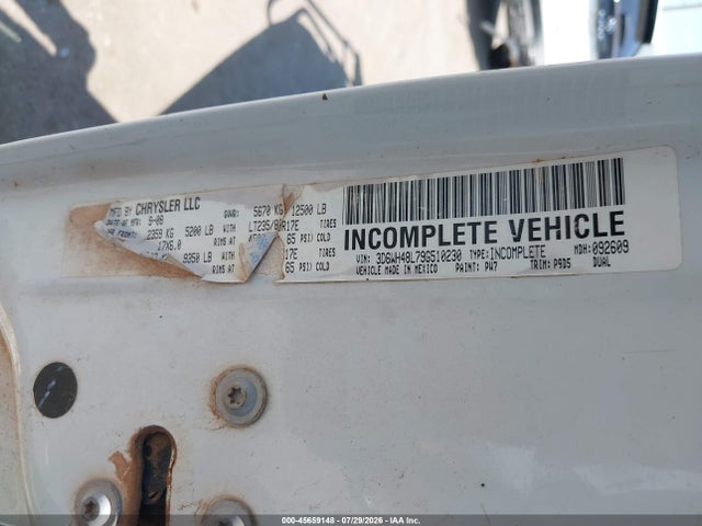 Продаж на аукціоні авто 2009 Dodge Ram 3500 Hd Chassis St/slt/laramie, vin: 3D6WH48L79G510230, номер лоту: 45659148