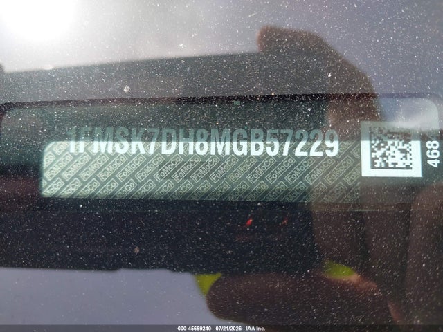 45659240 :رقم المزاد ، 1FMSK7DH8MGB57229 vin ، 2021 Ford Explorer Xlt مزاد بيع