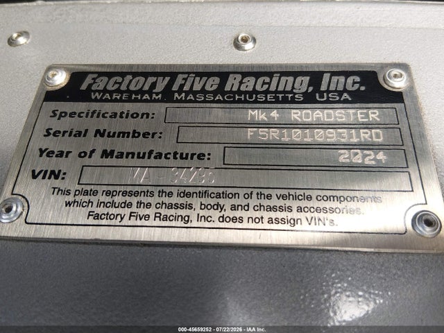 Factory Five Mk4 2024 MA34295 Image 9
