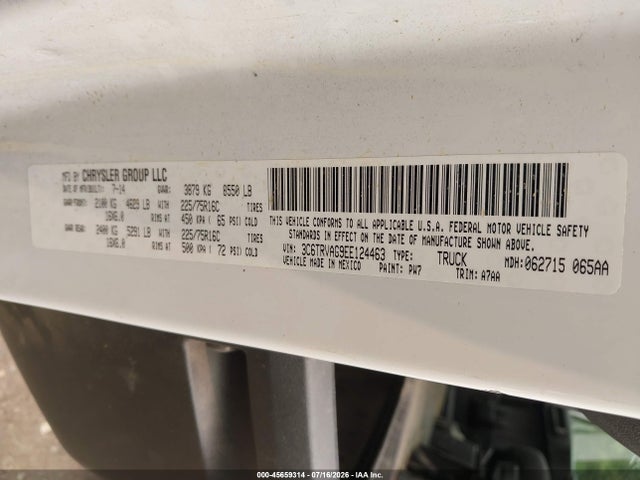 Aukcja sprzedaży 2014 Ram Promaster 1500 Low Roof, vin: 3C6TRVAG9EE124463, numer aukcji: 45659314