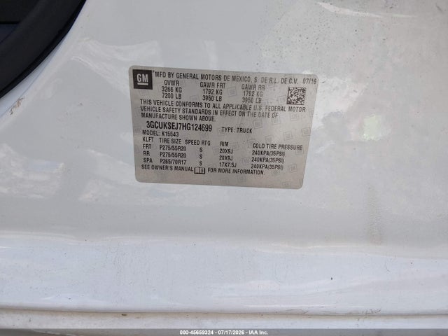 3GCUKSEJ7HG124699 Chevrolet Silverado 1500 Ltz