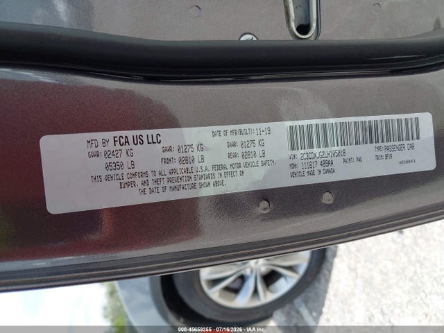 45659355 :رقم المزاد ، 2C3CDXJG2LH105018 vin ، 2020 Dodge Charger Sxt Awd مزاد بيع