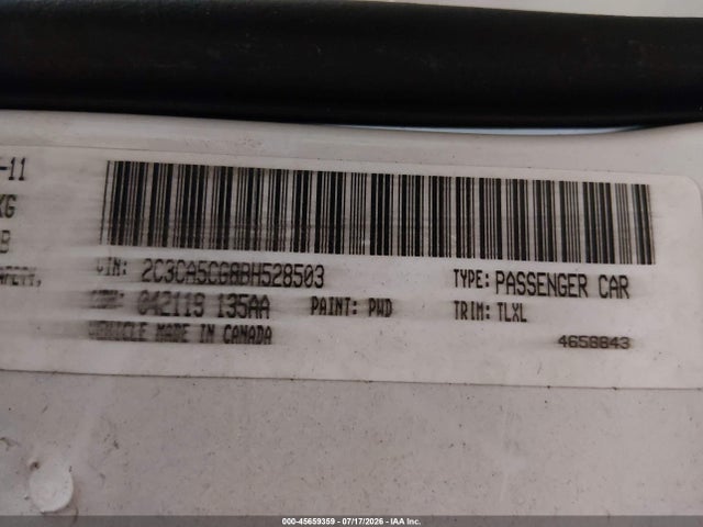 Aukcja sprzedaży 2011 Chrysler 300 Limited, vin: 2C3CA5CG8BH528503, numer aukcji: 45659359
