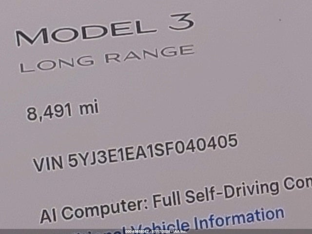 Tesla MODEL 3 2025 5YJ3E1EA1SF040405 Image 14