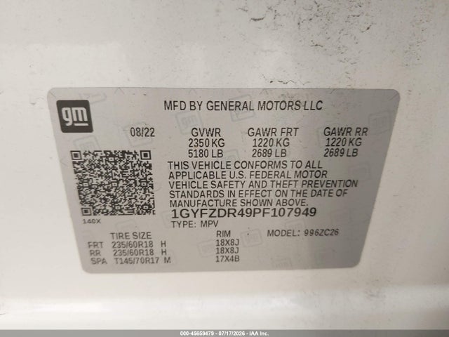 Продаж на аукціоні авто 2023 Cadillac Xt4 Awd Premium Luxury, vin: 1GYFZDR49PF107949, номер лоту: 45659479