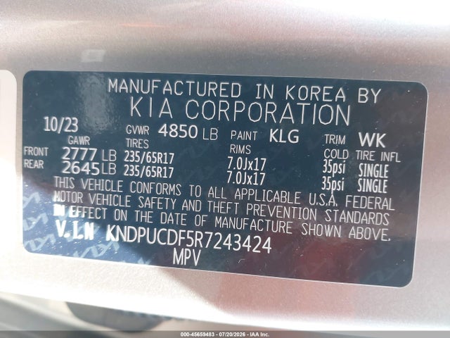 KIA Sportage Lx 2024 KNDPUCDF5R7243424 Image 9