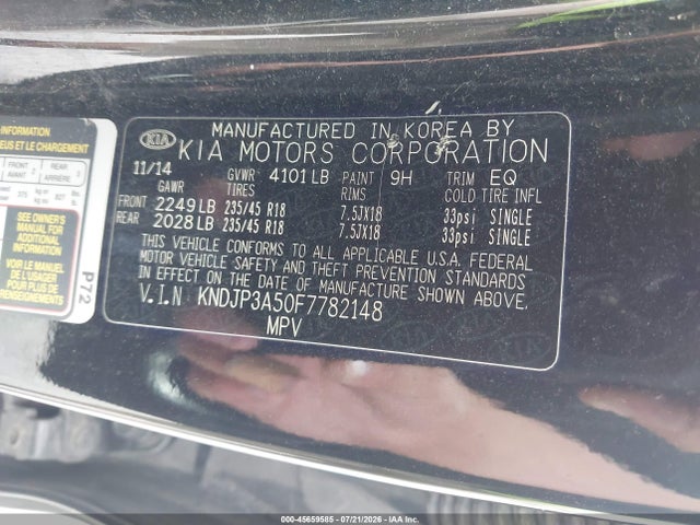 Aukcja sprzedaży 2015 Kia Soul +, vin: KNDJP3A50F7782148, numer aukcji: 45659585